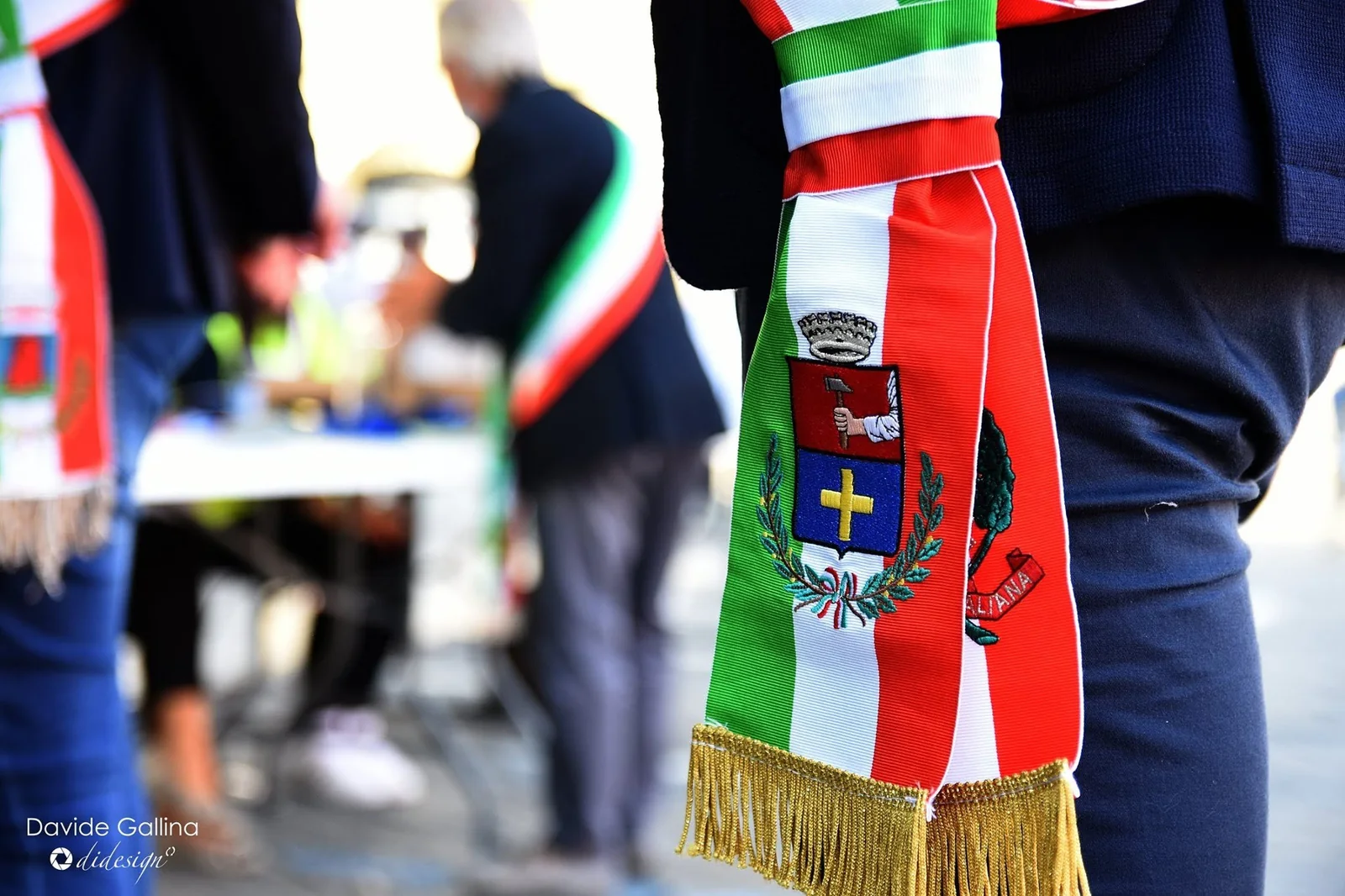 Dettaglio della fascia tricolore